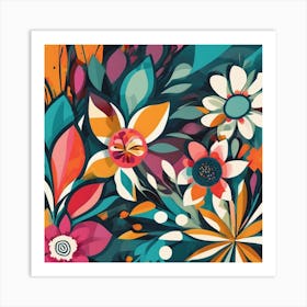 Abstract Floral Pattern 3 Art Print