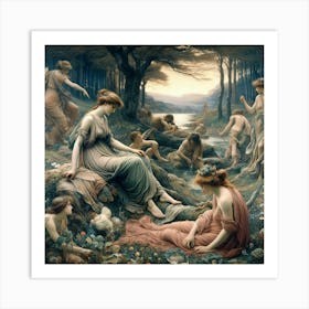 Aphrodite And The Nymphs Art Print