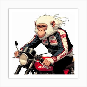 Monkey Bike Art Print