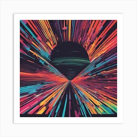 Lips Is Walking Down A Long Path, In The Style Of Bold And Colorful Graphic Design, David , Rainbow (1) Art Print