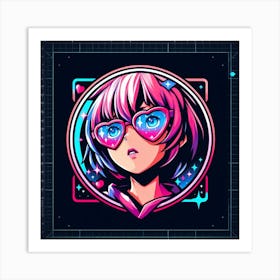 Girl With Glasses 1 Art Print