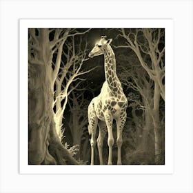 Ghostly Giraffe Art Print