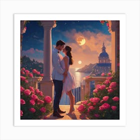 Moonlight Kiss Art Print