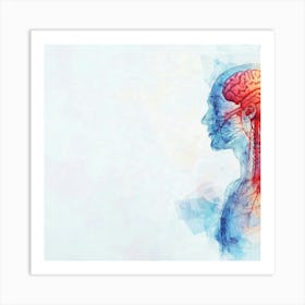 Human Head And Brain Art Print