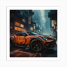 Pumpkin Car (Cyberpunk16) Art Print