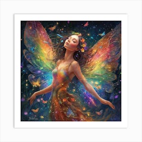 667773 A Luminous, Ethereal Nymph Dances Among Sparkling Xl 1024 V1 0 2 Art Print