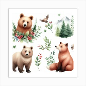 Bears 3 Art Print