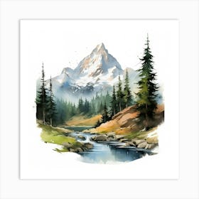 Landscape Watercolor Painting Art Print