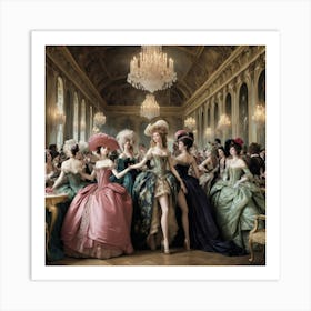 Party At Versailles Fashion Scene Art Print 0 Art Print