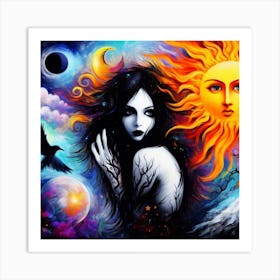 Sun And The Moon 4 Art Print