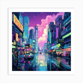 Neon City 5 Art Print