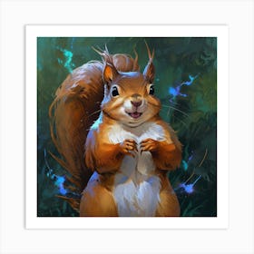 Squirrel In The Forest Art Print