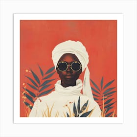 African Woman With Sunglasses 2 Art Print