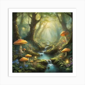 Fairytale Forest Paintings Art Print Art Print