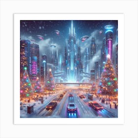 Futuristic Christmas Art Print