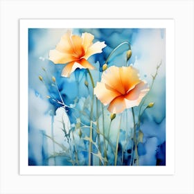 Watercolor Poppies Art Print