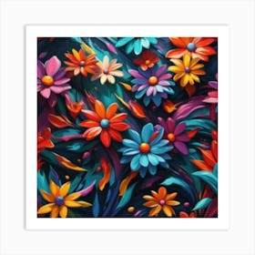 Colorful Flowers Art Print