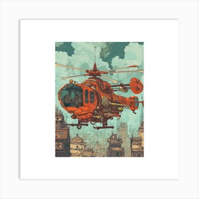 Retro Chopper Art Print