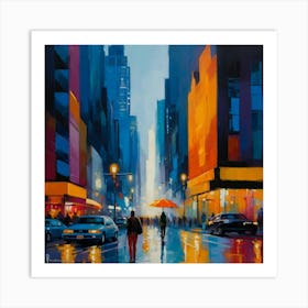 New York City At Night Art Print