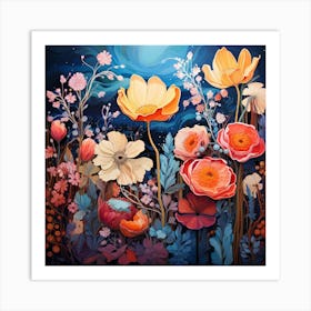 Flowers In The Night Art Print