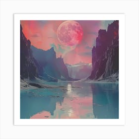 Moonlight In The Mountains Art Print