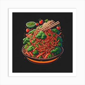 Bowl Of Noodles Art Print