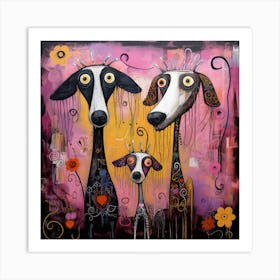 Three Greyhounds Art Print