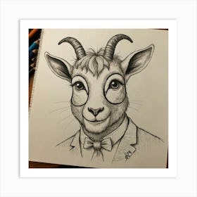 Goat In A Suit 9 Art Print