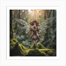 Steampunk Flying Marionette Fairy Nymph Art Print