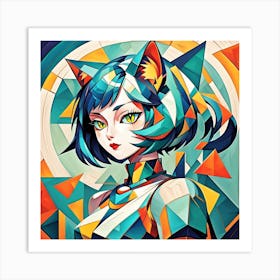 Cat Girl Art Print