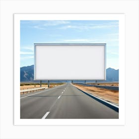 Mock Up Blank Billboard Roadside Advertising Large Outdoor Customizable Template Unprinted (22) Art Print