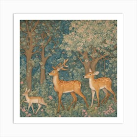 William Morris Prints Depicting Enchanting Woodlan Esrgan 1 Art Print