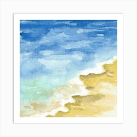 Watercolor Of A Beach 2 Art Print