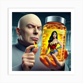 Wonder Woman meets Dr Evil 6 Art Print