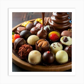 Chocolates On A Plate Art Print