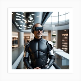 Futuristic Man In Vr Glasses 1 Art Print