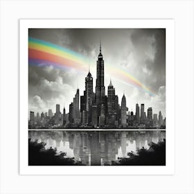 Rainbow Over New York City Art Print