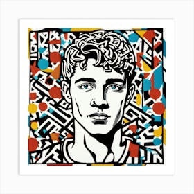 Man With Curly Hair Art Print