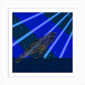 Raving Raven Square Art Print