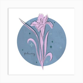 February Birth Flower Square Art Print