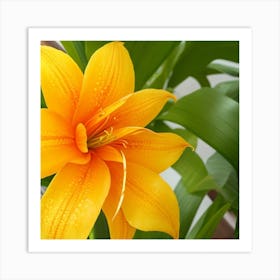 Yellow Lily Flower Art Print