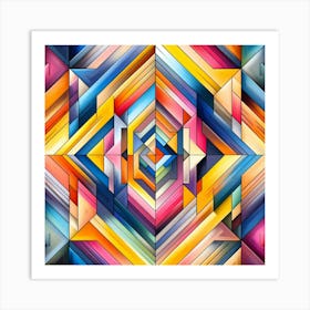 Abstract Colorful Geometric Pattern Art Print