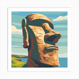 Moai Head 3 Art Print