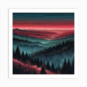 Sunset In The Mountains 168 Art Print