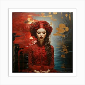 'The Woman In Red' Art Print