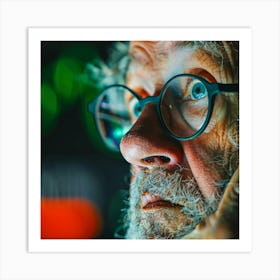 Old Man With Glasses 3 Art Print