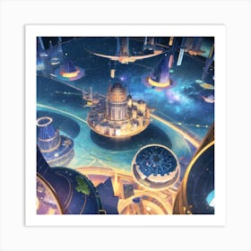 Intergalactic Cities - The Center Art Print