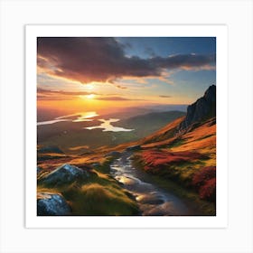 Sunset In Scotland 2 Art Print