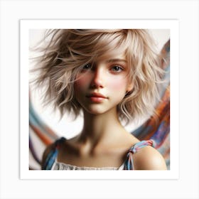 Girl With Long Hair Art Print