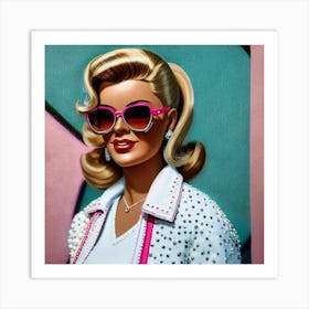 Pop art, textured canvas, limited, Retro Hollywood "plastic" 10/10 Women In Sunglasses Art Print